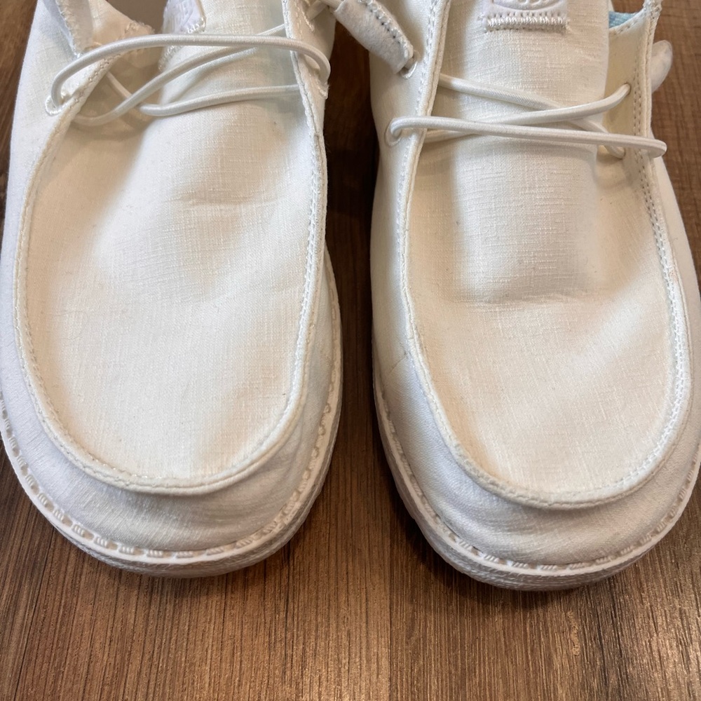 Hey Dude White Loafers with Patterned Lining - image 2